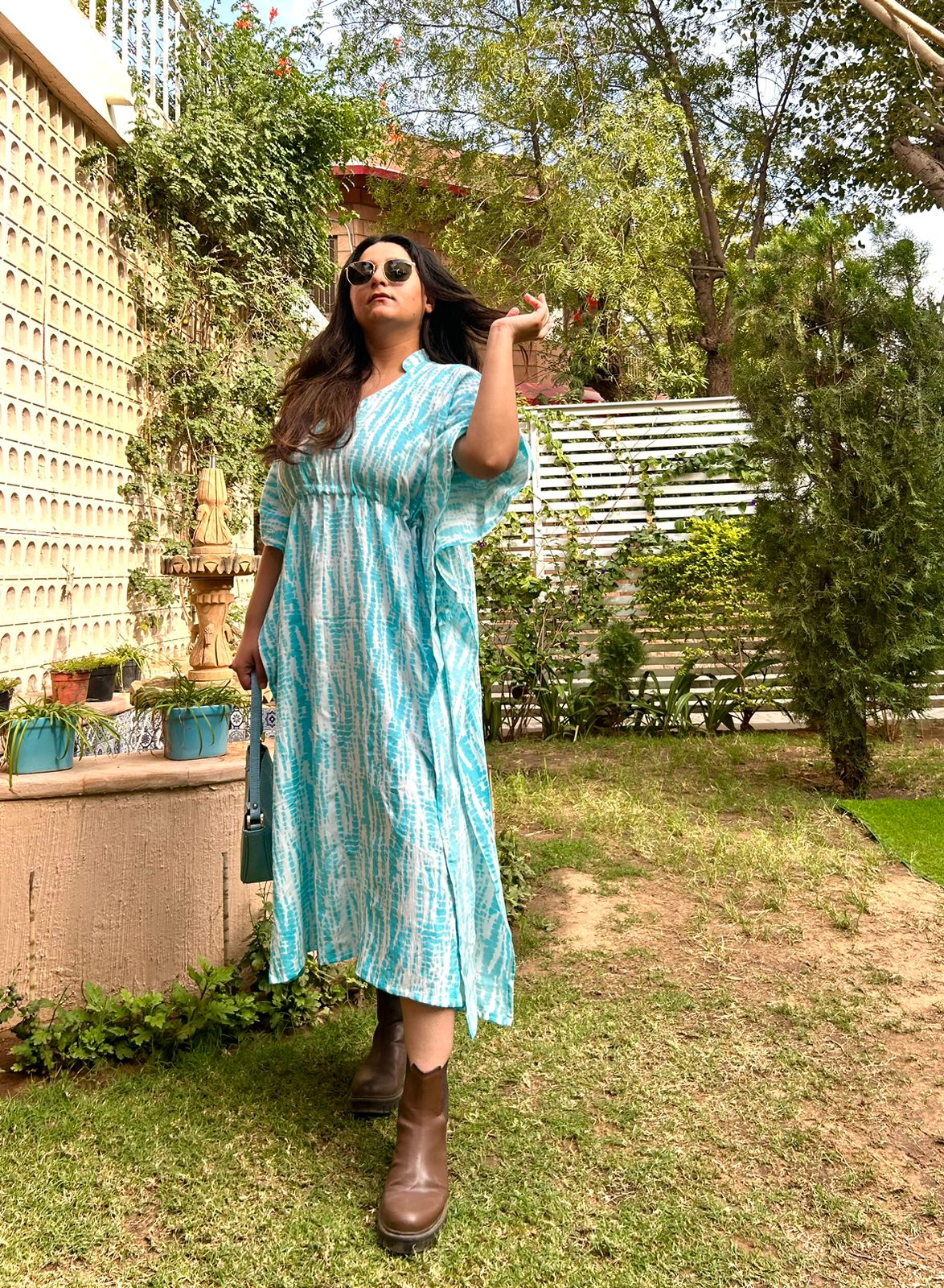 Indigo Collar Kaftan