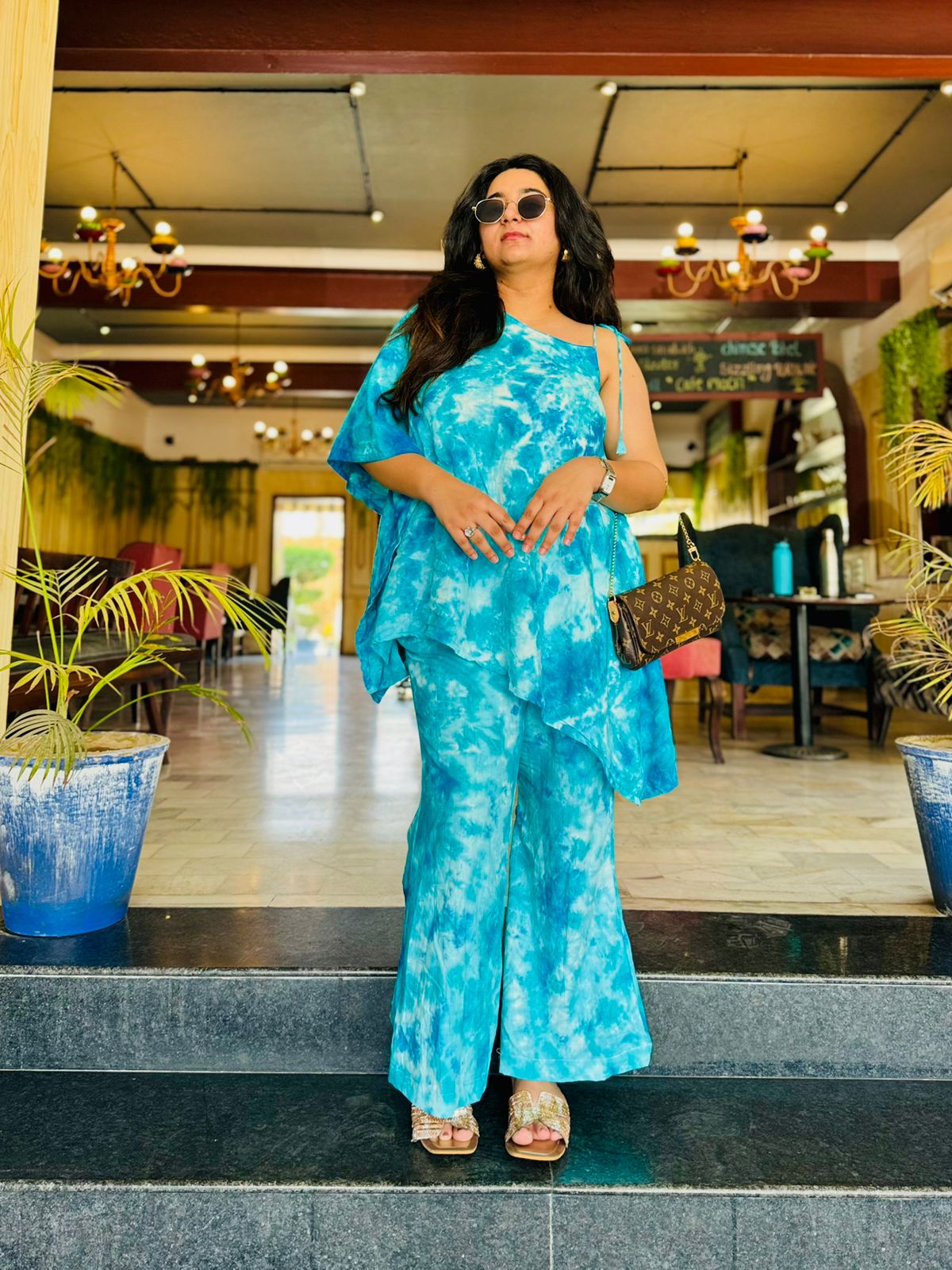 One shoulder top-Trouser Set 1